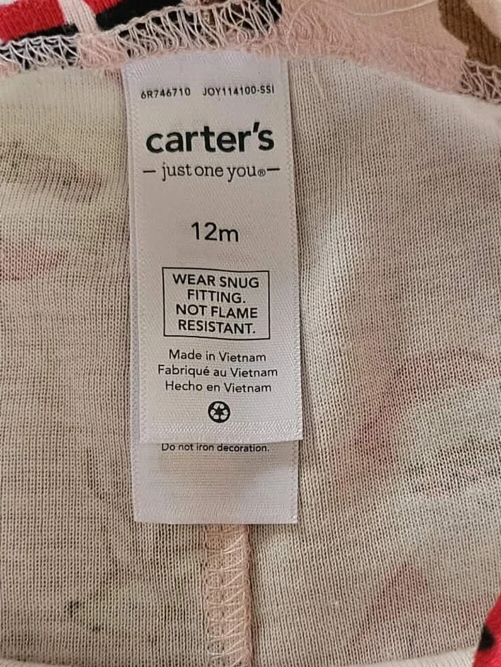 Carter's Pink Holiday Pajama Pants with Santa, Reindeer & Candy Canes